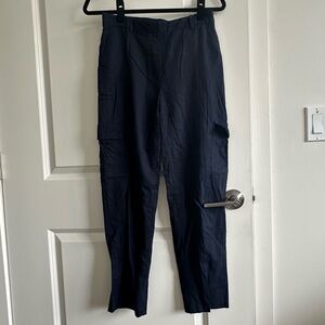 Zara linen and cotton navy pants